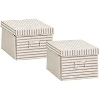 Zeller Present Aufbewahrungsbox Stripes, Pappe, beige
