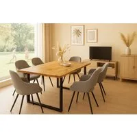 SAM® Essgruppe Mala, Mango vintage natur, Baumkante und 6 Stühlen