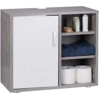relaxdays Waschbeckenunterschrank 4 Fäch grau