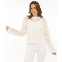 Zwillingsherz Strickpullover "Lochstrick" mit Lockstrickmotiv