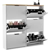 Planetmöbel Schuhschrank Flur Möbel Schuhrank, verschiedene Farben (Schuhschrank für Flur & Garderobe, Wandmontage oder Bodenstehend) passend für 12-16 Paar Schuhe je Schuhkipper