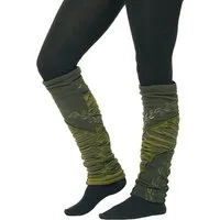 PUREWONDER Beinstulpen Stulpen Beinstulpen Patchwork für Damen, Beinwärmer Nr. 26 Grün (1 Paar) Einheitsgröße