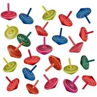 relaxdays Kreisel Bunte Kreisel aus Holz 24er Set
