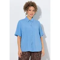 Ulla Popken Hemdbluse Bluse A-Linie Hemdkragen Halbarm