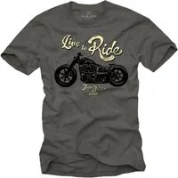 MAKAYA T-Shirt Herren Modische Kleidung Bikershirt Motorrad Geschenke für Männer mit Druck