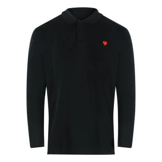 Love Moschino - Poloshirt für Herren, Baumwolle, Langärmlig (Schwarz)
