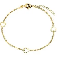 Unique Goldarmband Dreifach Herz Armband aus 375 Gold, filigran GB0011