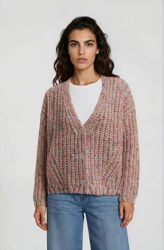 Milano Italy - V neck cardigan with 1/1 sleeve - Gr. - L