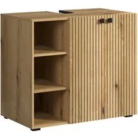 trendteam Waschbeckenunterschrank (Waschbeckenunterschrank) Unterschrank Badschrank 90 x 79 x 53 cm