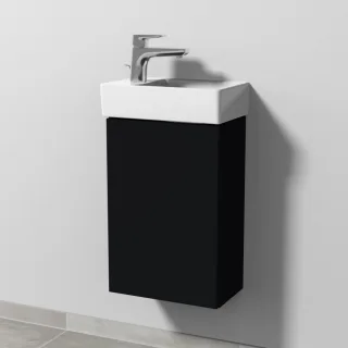 Sanipa 3way Waschtischunterbau zu Villeroy & Boch Avento Waschtisch mit 1 Tür, Schwarz-Matt SF62608