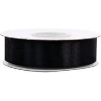 Creativery Satinband, Satinband 18mm x 25m Rolle Schwarz
