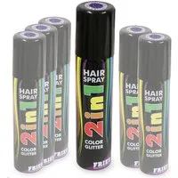 Fries Haarfarbe Haarspray 2 in 1 Color Glitter Haar Spray farbiges Sprühdose 100ml, Farbe und Glitzer in einem
