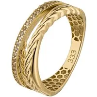 JOBO Goldring Ring Damenring 7 mm breit, 333 Gold mit 26 Zirkonia