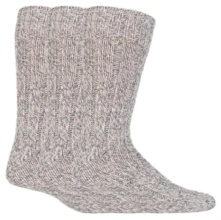 Workforce - 3 Paar warme Herren-Wollstrick-Wanderstiefel-Socken - WFH0025GRY