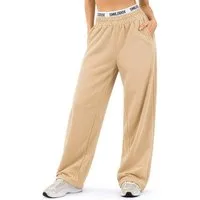 Smilodox Jogginghose Sirel, Trainingshose Damen Oversized Fit Wide-Leg mit Kordelzug Elastischer Bund, Weites Bein, Dezentes Logo, Sport & Freizeit