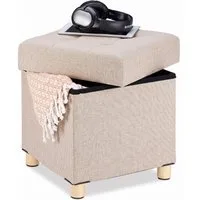 relaxdays Sitzhocker mit Stauraum (1 St), Beige