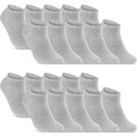 sockenkauf24 Sneakersocken 10 I 20 I 30 Paar Damen & Herren Sneaker Socken (Grau, 20-Paar, 43-46) Schwarz Weiß Grau Baumwolle - 10800 WP