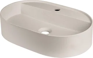 Neuesbad Serie 600 Waschbecken mit Hahnloch, Beige, 550x350MM NB1DECQS5U6B1
