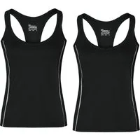 James & Nicholson Lauftop Doppelpack Damen Sporttop mit modischen reflektierenden Details JN424 (Doppelpack, 2er-Pack) Ladies' Running Reflex Top
