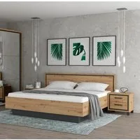 FORTE Bett Trondheim, Belastbarkeit 250KG, Loft-Stil, melaminbeschichtet