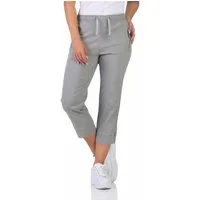 Alica Collection 7/8-Hose Sommerhose Damen Kurzgröße Caprihose Stretch Chinohose Kurzgröße, elastischer Gummibund mit Kordelzug