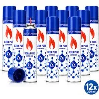 Silver Match Feuerzeug Feuerzeuggas Ultra Pure, 300ml (12-St), Butangas, Flammbierbrenner, Feuerzeuge, Nachfüllgas