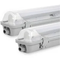 Clanmacy Außen-Deckenleuchte LED Feuchtraumleuchte Wannenleuchte Wannenleuchte T8 LED Röhre IP65, 1X18W 120CM, Neutralweiß