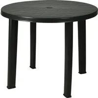 Progarden Gartentisch Terrassentisch Rund Ø 90 cm Anthrazit Schirmloch (Stück, 1-St., Packung), Kunststoff, Schirmloch 4cm, Mosaikmuster, Stecksystem, Standfest