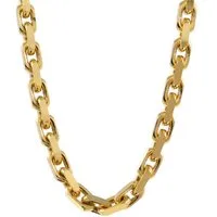 HOPLO Goldkette Ankerkette diamantiert Länge 50cm - Breite 2,5mm - 750-18 Karat Gold, Made in Germany