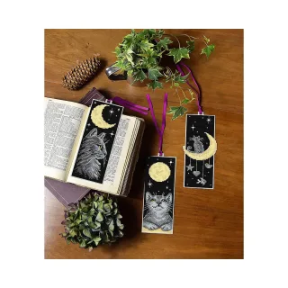 Lesezeichen "Katze & Mond", 3er-Set