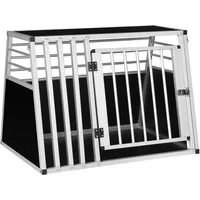 EUGAD Hunde-Transportbox, Alubox Reisebox für mittlere Hunde, B92x H66 x T65 cm
