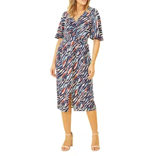 Yumi - Wickelkleid für Damen, V-Ausschnitt (Marine)