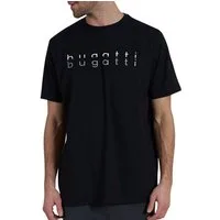 bugatti T-Shirt Palermo Kurzarm, Rundhalsausschnitt, mit Logo, bequem, leicht, Baumwollmix