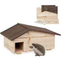 relaxdays Igelhaus mit Bode, natur