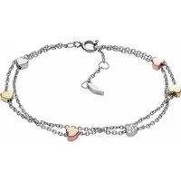 Fossil Edelstahlarmband Schmuck Geschenk Edelstahl VINTAGE MOTIFS Herzen, mit Glasstein