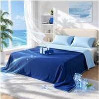 CHICASA Microfaserbettdecke Kühlende Duo-Wende-Sommerdecke inkl. Gratis-Schlafmaske, waschbar