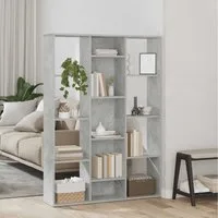 furnicato Raumteiler mit 13 Fächern 100 x 24 x 140 cm Betongrau, 1-tlg., Stabiles Bücherregal mit viel Stauraum für DVDs und Dekorationen