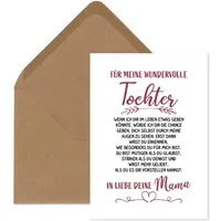TypeStoff Postkarte Postkarte Für meine wundervolle Tochter - inkl. Briefumschlag