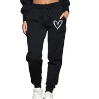 Banco Jogginghose Damen Jogginghose Sweatpants Freizethose Heart Herz Größen S-XXL, hochwertiger Druck