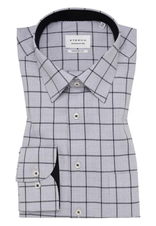 ETERNA - Hemd Twill Langarm silber - Gr. - 44/Langarm - 65cm