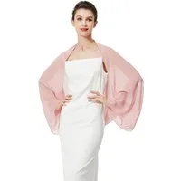 Zaewry Modeschal Damen Chiffon-Bolero, locker geschnitten, mit langen Ärmeln, ideal als Überwurf für Sommerhochzeiten, Abendveranstaltungen
