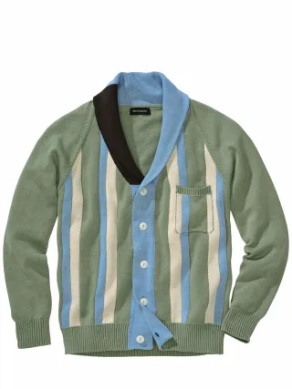 Mey & Edlich Herren Teatime-Cardigan Grün 100 % Baumwolle