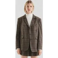 QS Jackenblazer Indoor-Blazer Oversized Karoblazer