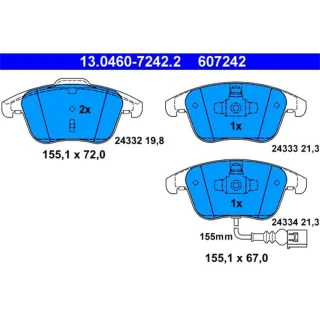 ATE Bremsbel?ge vorne Audi Q3 Seat Alhambra VW Sharan Tiguan