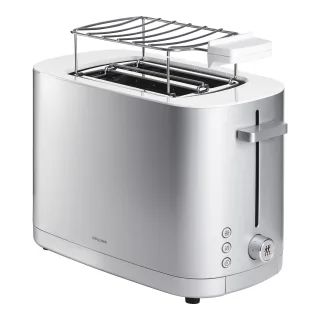 ZWILLING Enfinigy Toaster mit Brötchenaufsatz, 2 Schlitze kurz, Silber