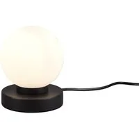 Reality Leuchten LED Nachttischlampe, Dimmfunktion, LED wechselbar, Warmweiß, kleine Bauhaus Lampe touch dimmbar Glas-kugel Lampenschirm Weiß Ø 12cm