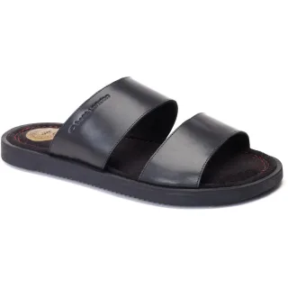 Base London Maven Herren Sandalen aus schwarzem Leder