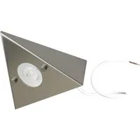 TRANGO LED Unterbauleuchte, 1er Erweiterungsset 6739-12 LED-Küchenunterbauleuchte *COOK* LED Einbauleuchte - Einbaustrahler aus Edelstahl inkl. 1x 4,8 Watt LED Modul 3000K warmweiß - direkt 230 Volt - beliebig erweiterbar, Schalter - Dreieckleuchte –