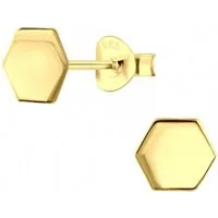ALEXANDER YORK Paar Ohrstecker HEXAGON PLÄTTCHEN in Gold, 2-tlg. (Ohrstecker)