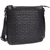 Benthill Umhängetasche Damen Echt Leder Umhängetasche Vintage Handtasche geflochtenem Muster, Schultergurt / Umhängegurt Reißverschlussfach